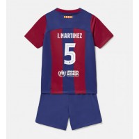 Barcelona Inigo Martinez #5 Replika babykläder Hemmaställ Barn 2023-24 Kortärmad (+ korta byxor)